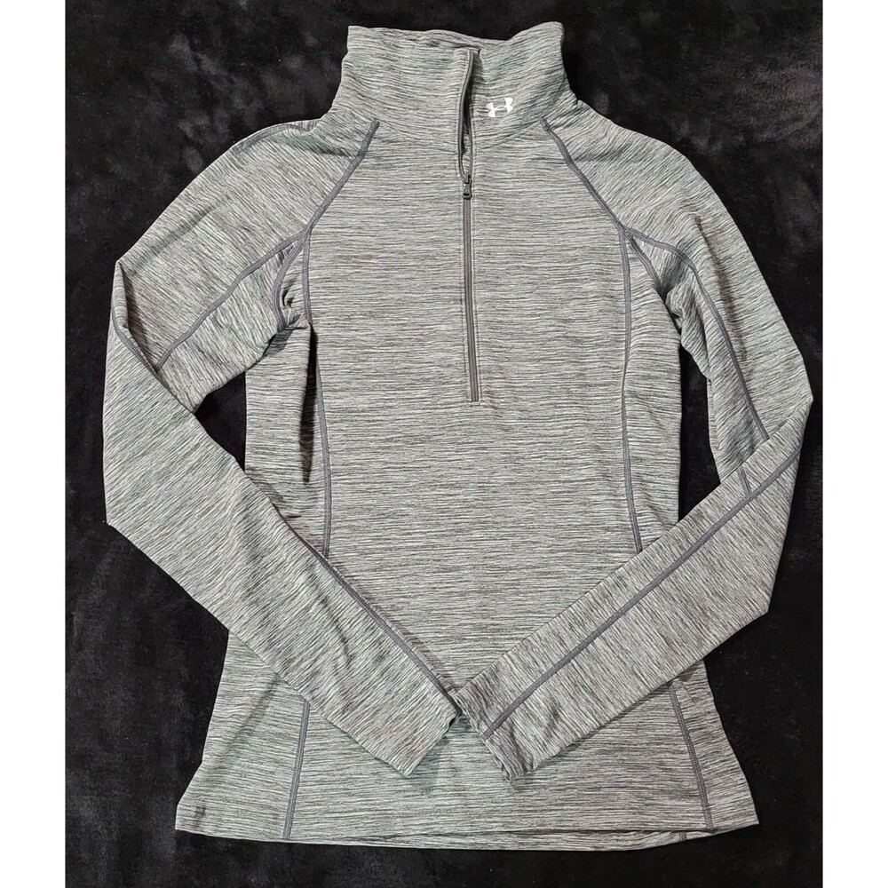 Woman's Under Armour ColdGear Cozy Neck 1/2 Zip Pullover Heathered Gray Medium
